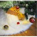 36Inch White Christmas Tree Skirt Faux Fur Plush Skirt Christmas Tree Decoration Holiday Party Indoor Outdoor Christmas Decorations for Merry Christmas