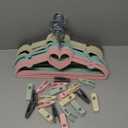 Tessco 20 Pcs Velvet Clothes Hangers with 20 Pcs Clips Non Slip Space Saving Skirt Hanger 360 Degree Swivel Hook Felt Heart Shaped Drying Rack for Pants(Multicolor,Velvet)