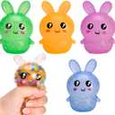 Easter Basket Stuffers for Teens Adults: 5 Pack Squishy Bunny Stress Balls - Easter Gifts Basket Essentials - Stress Relief Fidget Balls - Novelty Ideas Gifts