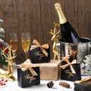 Wesiti 80 Packs Small Thank You Gift Bags,Coquette Bowknot Party Favor,Bow Ribbon Boxes for Wedding Bridal,4.5 x 1.8 x 3.9 in (Black Foil)