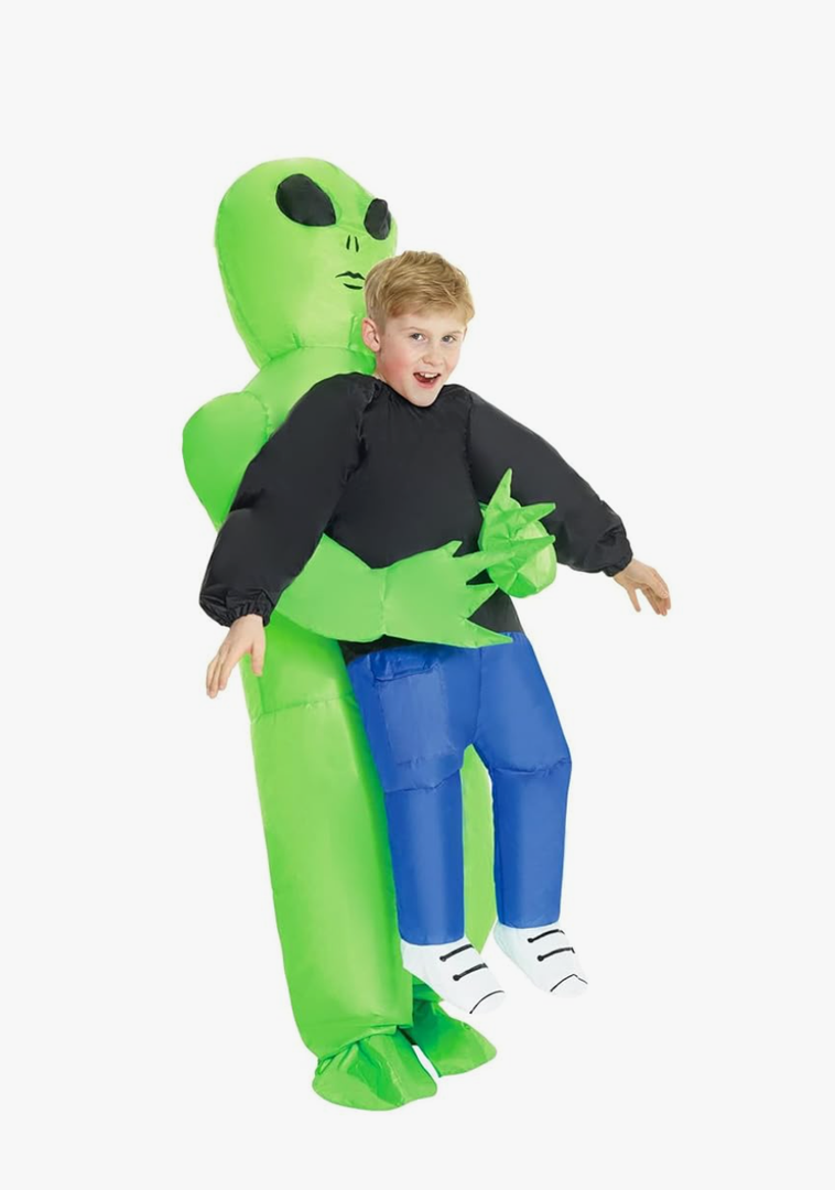 Morph Kids Inflatable Alien Costume, Blow Up Alien Outfit for Children, Halloween Costumes for Kids, One Size