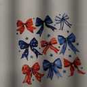 Patriotic 4th of July Kitchen Towels, Coquette Girly Red White and Blue Bow Hand Towels for Bathroom Kitchen Decorative, Independence Day Memorial Dish Tea Towels Drying Cloth, 16x24 Inch