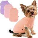 3 Pack Dog Shirt for Small Supplies Functional Waffle Dog Clothes Warm Soft Sweatshirt Outfit for Dogs Cats Pet Apparel,  S (Back: 11.8",Chest: 15.7", 5.5-10Ibs)