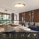 9Inch LED Ceiling Light Flush Mount Fixture, 18W(180W Equivalent), 1800LM, 4000K Natural White, IP40, Flat Modern LED Ceiling Lights for Bedrooms, Living Rooms, Bathrooms, Stairwells, etc.(Gold)