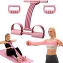 Pedal Resistance Band with Handle,10 Adjustable Levels, 8-80 LBS