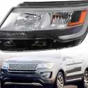 Headlight Assembly Halogen Driver Side Compatible with 2016-2018 Explorer Limited/XLT/Platinum w/DRL Front Left Headlamp FB5Z13008N FO2518130