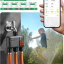 WiFi Sprinkler Timer 3 Zone with 984 FT Range, 3 Outlet Smart Water Timer for Garden Hose with Strong Wall Penetration/Rain Delay/Alexa & Google Voice/App Control, Water Hose Timers for Garden & Lawn