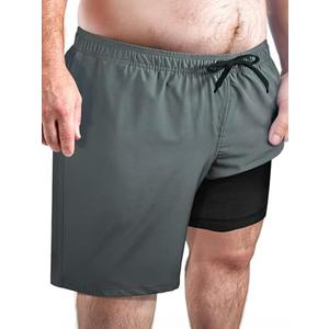 Arcweg Men's Big and Tall Swim Trunks Plus Size Swimsuit for Men with Compression Liner & Zipper Pocket 5XL Arcweg Men's Big and Tall Swim Trunks Plus Size Swimsuit for Men with Compression Liner & Zipper Pocket 5XL
