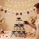 Maxdot 20 Set A Tini Bit Older Espresso Martini Birthday Party Supplies 5 oz Plastic Martini Glasses with Bow She's the Cherry on Top Champagne Tower for Bachelorette Decoration(Black)
