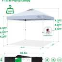 Acepic 10x10 Pop Up Canopy Tent, One Push Instant Outdoor Gazebo with Vented Top, Upgraded 300D Silver Coated Sun Shade for Parties Camping Vendor, Includes Wheeled Bag and 4 Sandbags, White