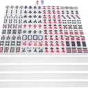 1 Set Mini Mahjong Tile Set: Miniature Mahjong Kit with Pushers - Easy to Read Mah Jongg Game for Various Home Gatherings - Chinese Game for Adults Family