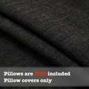 Boho Pillow Covers 18x18 Inch Faux Linen Couch Pillow Covers with Fringe Farmhouse Rustic Decorative Pillows Case Black Square Cushion Covers for Sofa Bedroom Living Room Home Decor Set of 2