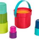 Battat Stacking Toy Educational & Dexterity Toy Nesting Cup Playset Water & Beach Toys 18+ Months Stack Up Cups, Medium, 10 Pieces Set