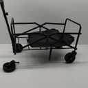Collapsible Folding Beach Wagon,Utility Grocery Wagons Carts Foldable with Wheels for Sand Camping Sports Shopping Outdoor. (Black)