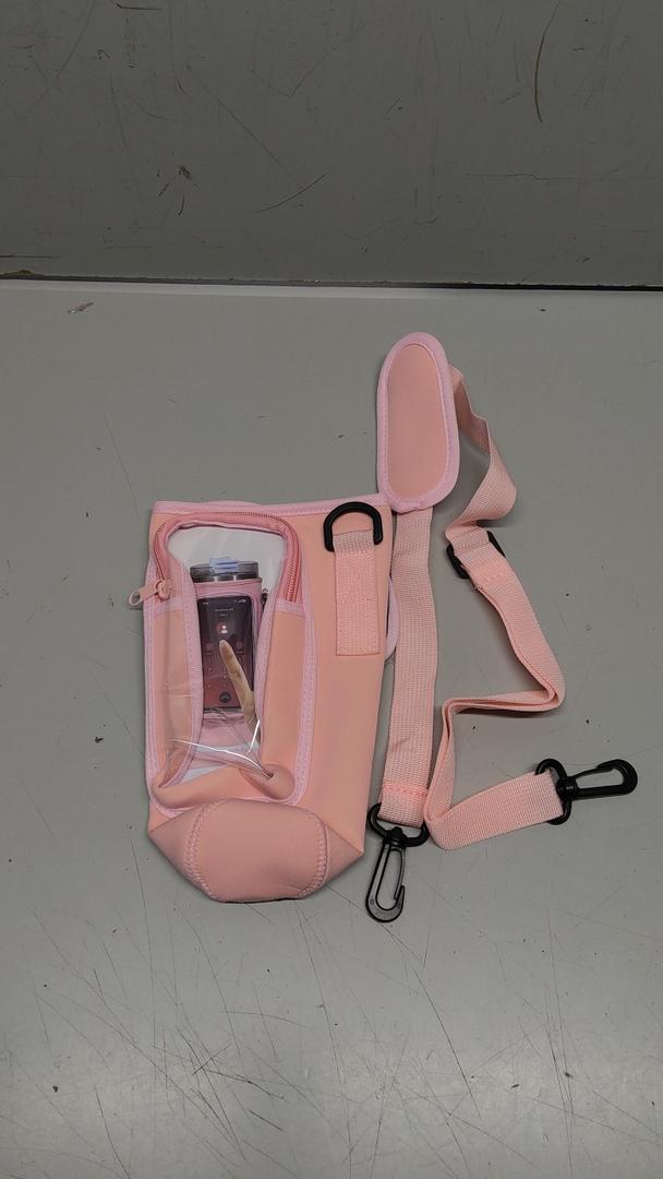 Water Bottle Holder with Strap, Insulated Crossbody Sling Bag, Carrier with Phone Pocket for Walking Hiking Camping Fishing