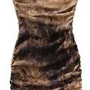GORGLITTER Summer Dresses for Women 2024 Ruched Bodycon Dress Tie Dye Mini Dress Ribbed Knit Sleeveless Short Dresses Size L