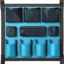 Asooll Horse Trailer Organizer, Horse Grooming Bag with Hanging Straps, Large-Capacity Horse Supplies Storage Bag, Horse Trailer Hanging Grooming Organizer Bag for Stables, Blue