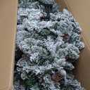 YITAHOME Pre-Lit Flocked Drooping Pencil Spruce Christmas Tree with Pine Cone, 7.5ft Natural Layered Spruce Christmas Tree w/Remote Control, 800 Branch Tips and 350 Lights for Home, Office Decoration