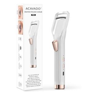 Heated Eyelash Curler - Fast Heat up in 8s - 24 Hours Long Lasting - Rechargeable Electric Eyelash Curler with Type-C, Innovative L Silicone, 2 Heat Modes, Anti-Burn Eyelid, White-G