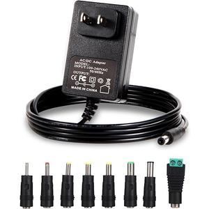 6V Power Supply AC Adapter DC 6Volt Power Adapter Charger DC in 6V Power Cord with 7 Interchangeable Plug for 100mA 300mA 400mA 500mA 600mA 700mA 800mA 900mA 1000mA 1500mA 2000mA Equipment