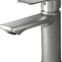 BELZ Bathroom Faucet Brushed Nickel, Tool-Free Modern Single Handle Sink Faucet, Spot-Resistant Single Hole Vanity Faucet, Pre-Installed 24" Lines, Faucet Only