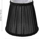 Lurrose Black Decor Lamp Shades Cloth Lamp Shade Covers, Clip On Bulb Lamp Shade Fabric Lampshade with Harp Pleated Cone for Table Chandelier Wall Lamp, Black Drum Lamp Shades Vintage Decor