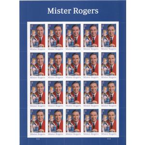 USPS Mister Mr. Rogers one Sheet of 20 Forever USPS Postage Stamp Celebration Children Party