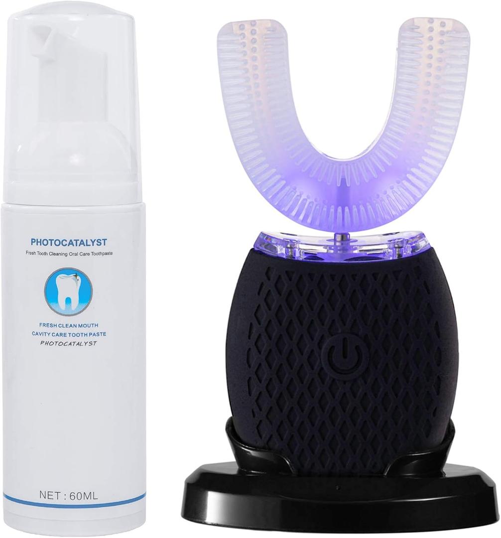 Ultrasonic Toothbrush for Adult Automatic Toothbrush 30'' Automatic Timer Wireless Charging Washable Travel Home Dual-use