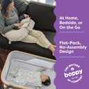 Boppy Portable Baby Bassinet - Lightweight, Low, Fold-Flat Travel Bassinet with Mesh Sides, Anti-Tilt, 2 Custom Fitted Mattress Covers & No Assembly - Gray Pickup Sticks, 1 count