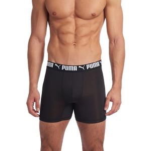 PUMA Men's 3 Pack Athletic Fit Boxer Briefs (Large)