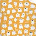 Cute Cartoon Ghost Yellow Blanket Halloween Lightweight Throw Blanket for Women Men Soft Cozy Fleece Couch Living Room Bed Blanket for Kids Girls BoysAll Season Medium 60"x50"Twin Teen