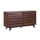 Walker Edison Malhia Contemporary Minimalist Solid Wood 6-Drawer Dresser, 60 Inch, Walnut