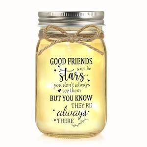 Friendship Gifts for Women, Gifts for Best Friend Woman, Best Friend Birthday Gift for Women, Gift for Friends for Valentines Day Christmas, Mason Jar Light Night Home Decor