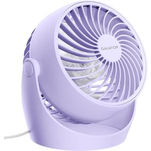 Gaiatop Desk Fan, 5-Inch Portable Electric Table Desktop Air Circulator Fans, Small but Powerful with 3 Speed 360° Adjustable Tilt for Cooling Home Dorm Office Bedroom Bathroom Kitchen, Purple
