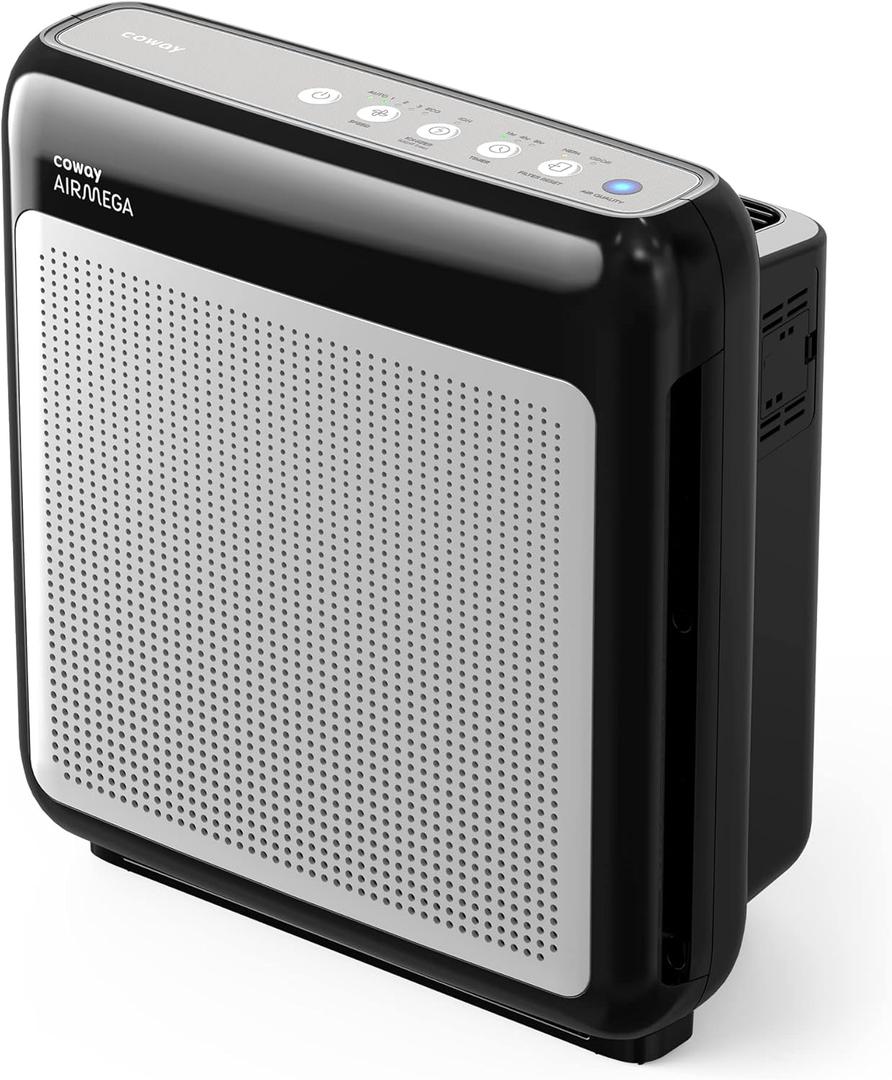 COWAY Air Purifiers for Home Up to 1,748 ft², HEPA Filter for Smoke, Allergies, Pet Dander, Odor, Air Quality Monitor, Auto & Eco Mode, Timer, Filter Indicator, Airmega 200M Black