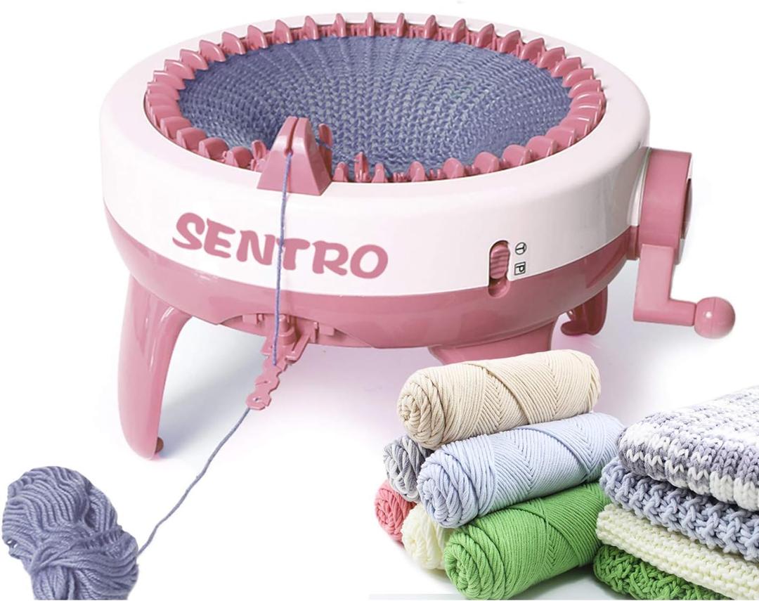 FYGAIN SENTRO Knitting Machine 40 Needles, Automatic Circular Knitting Crochet Machine for Kids/Adults