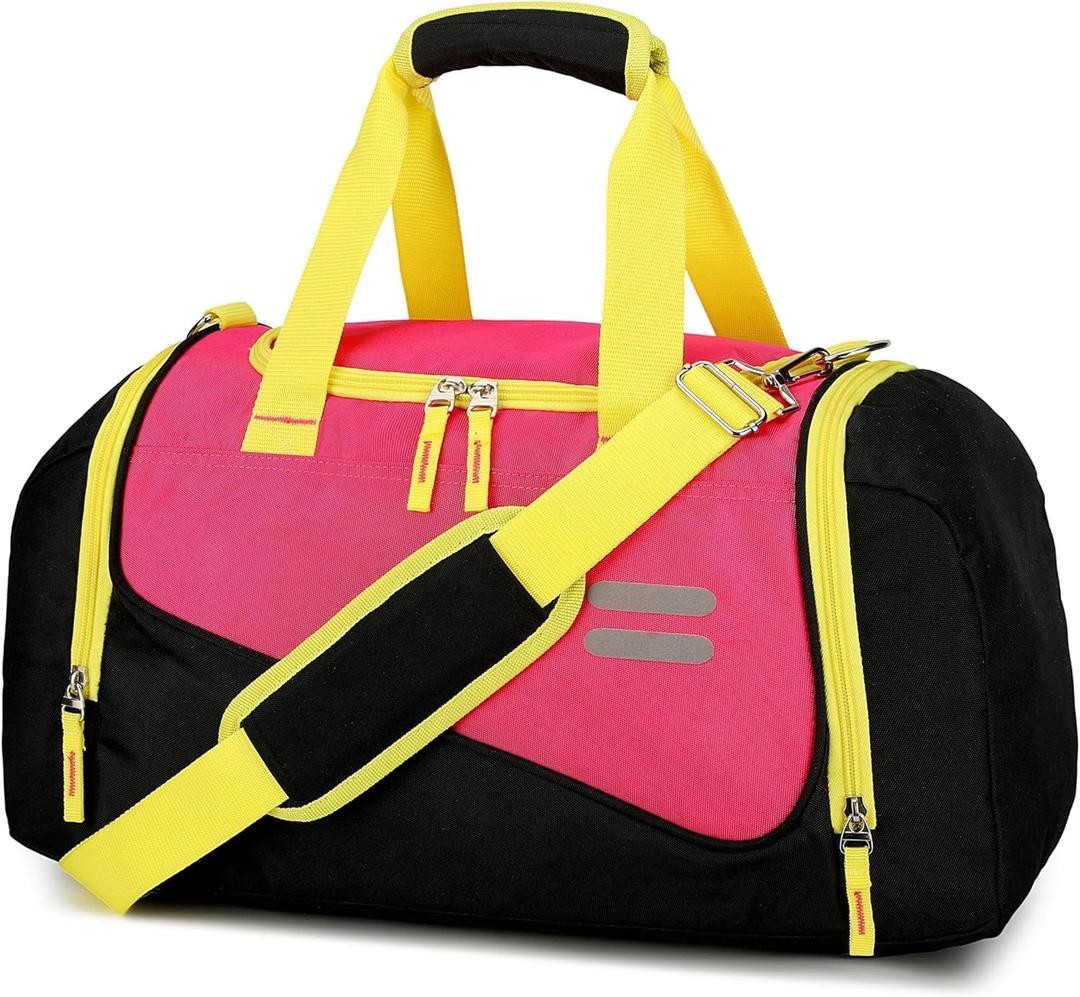 Urbanstand Gym Bag for Men & Women - 30L Duffel Bag with Shoe Compartment, Weekender Water Resistant Sports Duffle Bag for Travel, Fitness & Workouts, Pink Yellow