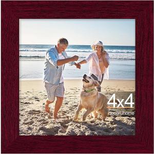 decorUhome 4x4 Picture Frame, Display Pictures 4x4, Wall & Tabletop Display Photo Frame, Cherry Red, 1 Pack