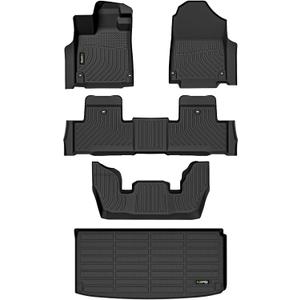 Floor Mats & Cargo Liner Set Fit for Acura MDX 2022-2025 All Weather Protection TPE Anti-Slip Automotive Full Set Floor Liners Custom Accessories - Black