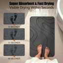 Stone Bath Mat, Quick Dry Shower Mat, Diatomaceous Earth Shower Mat, Non-Slip Hard Surface, Ultra Absorbent Bathroom Floor Mat for Tub, Entry, or Sink 23.6" x 15.4", Gray (Wave)