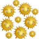 10PCS Sun Smil Foil Balloons Sunshin Aluminum Balloon Gold Summer Sun Helium Mylar Party Balloons for Birthday Wedding Baby Shower Decoration