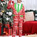 BesserBay Boys Christmas Ugly Outfit Ho Ho Ho Tie Red Crew Neck Sweatshirt Set with Pant Pocket 12 Years