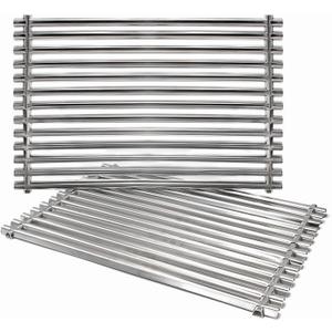 Hongso 65905 SCG521 304 Stainless Steel Grill Grates for Weber Genesis Silver A, Spirit E & S 200 210 Series, Spirit 500 Grill (with Side Control) Replacement Parts for 7521 7522 65904, 15" x 11.25