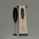 Powerful Handheld Milk Frother, Mini Milk Foamer, Battery Operated (Not included) Stainless Steel Drink Mixer for Coffee, Lattes, Cappuccino, Frappe, Matcha, Hot Chocolate, Black