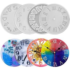4Pack of Clock Face Molds Silicone Mold By Resin Casting, for DIY Resin Crafts Home Wall Decoration 5.9 X 5.9inch