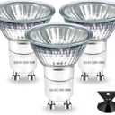 GU10 Halogen Light Bulbs for Range Hood & Stove - 50W Equivalent, 550 Lumens, Warm White 3000K, Dimmable, IP65 Waterproof - Pack of 3, Kitchen Appliance Replacement Bulbs