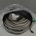 Metal Garden Hose 100Ft Stainless Steel Water Hose Heavy Duty with 10 Way Nozzle-Flexible Lightweight Durable No Kink & TangleStrong 3/4 Solid Metal Fitting a Stop Valve for Outdoor Yard (Silver)