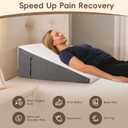 TBXONMOW Wedge Pillow for Sleep Apnea Bed Wedge Pillow Headboard Set for After Surgery,Sleeping,Gerd Acid Reflux Relief,Back Pain Relief Triangle Pillow for Adult,Neck Pain,Anti Snoring,Back Support (24*24*8IN, Whtie/Grey)