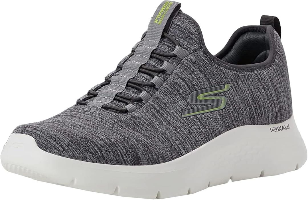 Skechers Men's Go Walk Flex Sneaker (8, Gray/Lime)