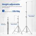 soonpho 110"Stainless Heavy Duty Light Stand, Photography C Stand & Adapter
2.8M Spring Cushioned Studio Stand with 1/4" to 3/8" Universal Adapter for Strobe Monolight, Softbox, Reflector